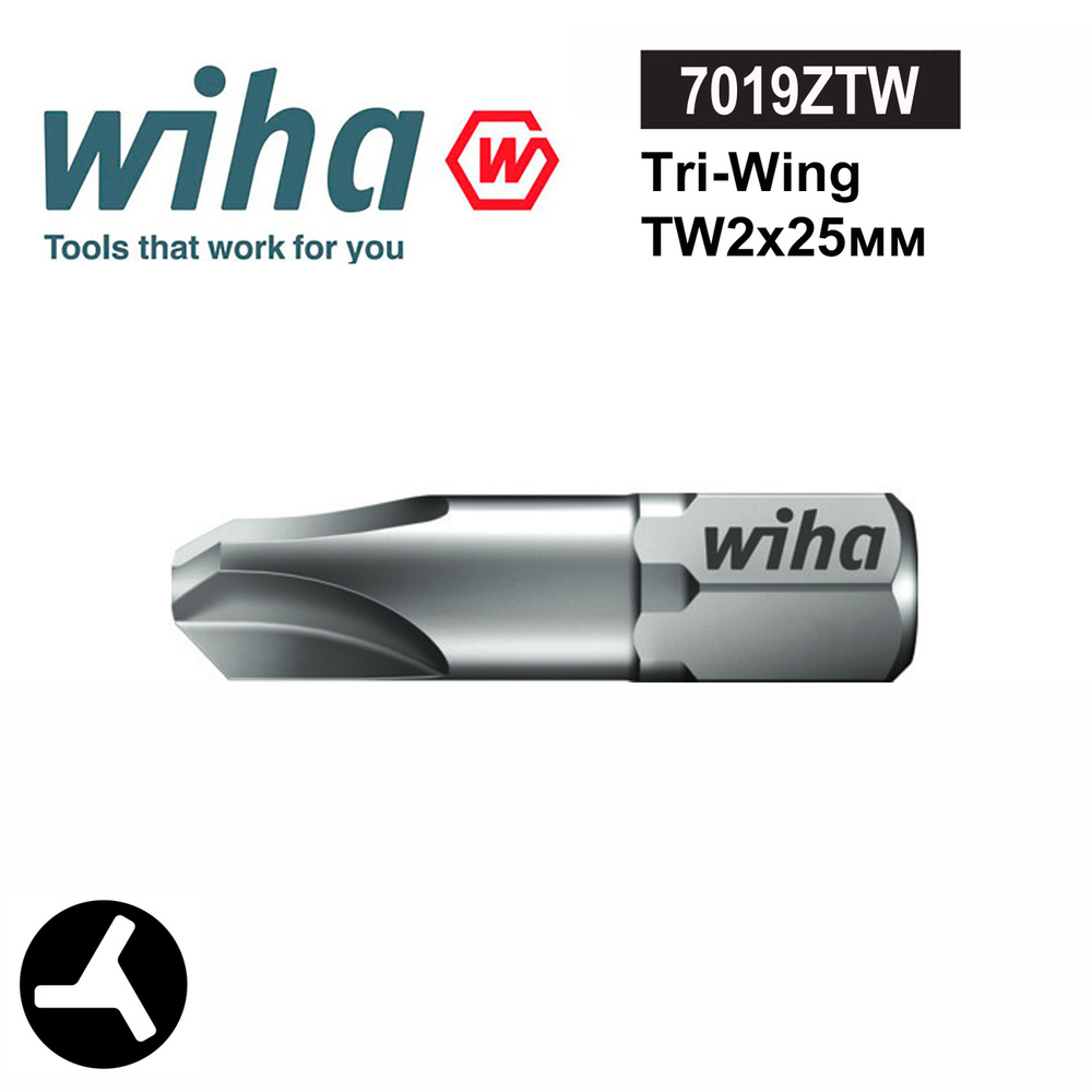 Бита Tri-Wing TW2x25мм Standard Wiha 7019ZTW 22605 #1