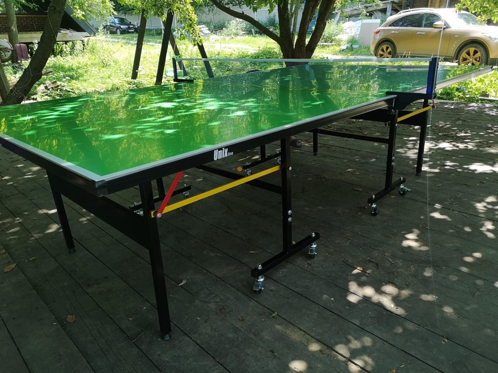 Всепогодный теннисный стол UNIX line outdoor 6mm (green) в подарок ...