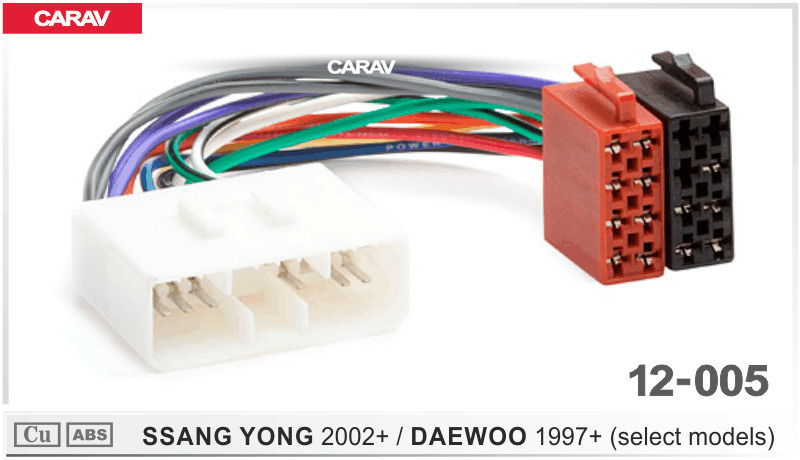 Штатный ISO разъем для магнитол Ssang Yong, Daewoo. Carav 12-005. #1