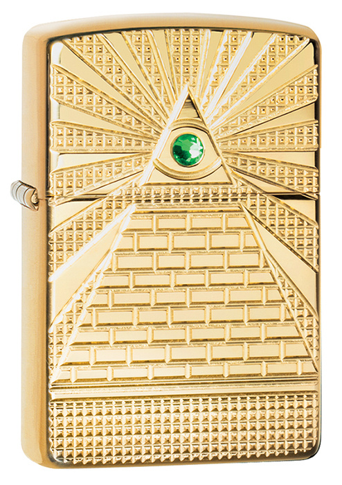 Зажигалка Zippo 49060 Бензиновая Armor High Polish Brass Eye of Providence Design #1