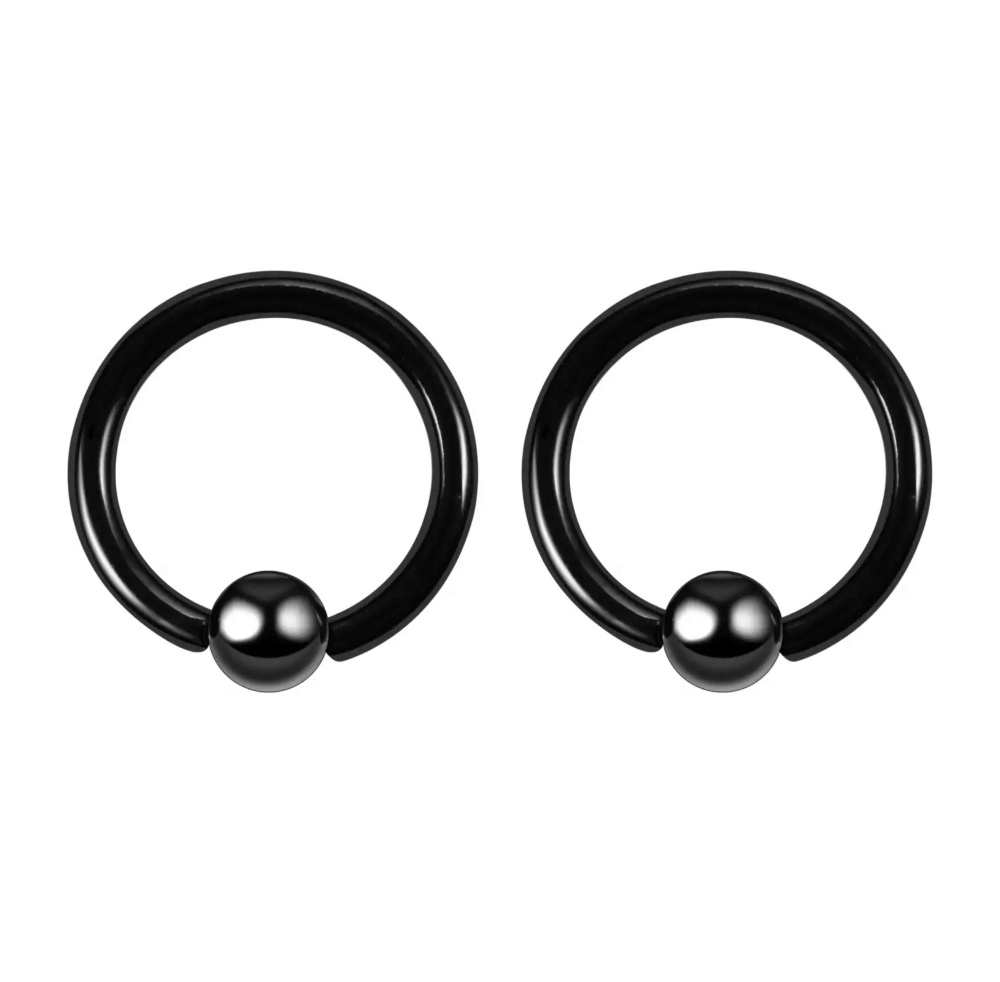 Пирсинг серьги циркуляр смайл "Кольцо с шариком" 10мм, черный, 2 шт. - купить с доставкой по выгодным ценам в интернет-магазине OZON (362396387)