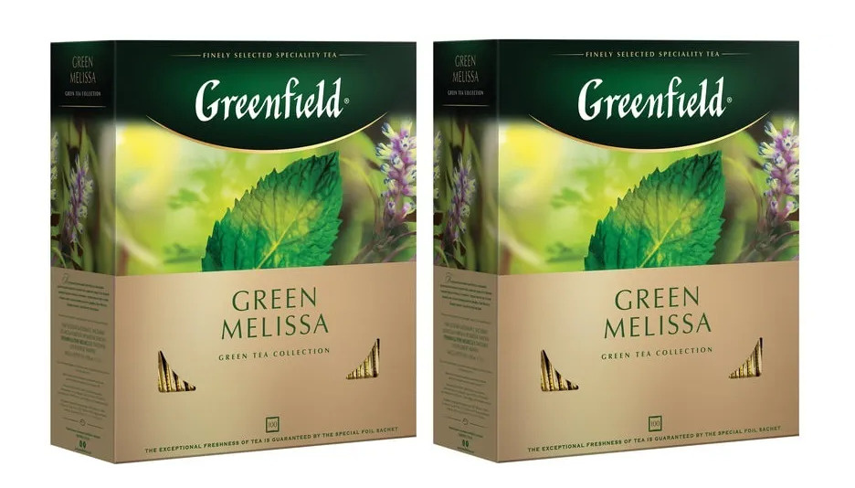 Чай в пакетиках Greenfield Green Melissa (Грин Мелисса) 1,5 г 100 шт, комплект: 2 упаковки  #1