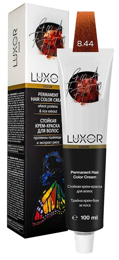 Luxor Professional Color Перманентная крем-краска 8.44 Светлый блондин медный интенсивный, 100 мл  #1