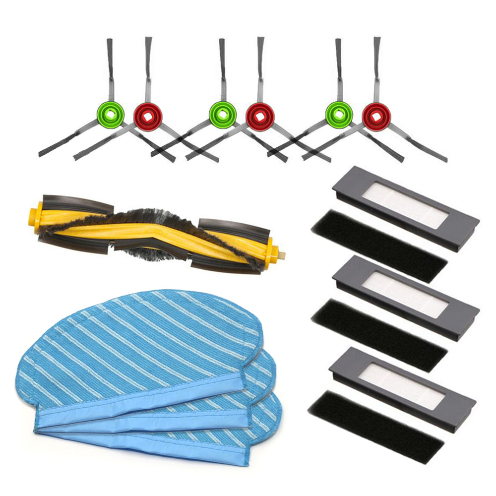 1 основная щетка + 3 пары (6 штук) боковых щеток + 3 швабры + 3 фильтра Аксессуары для подметальных роботов #1