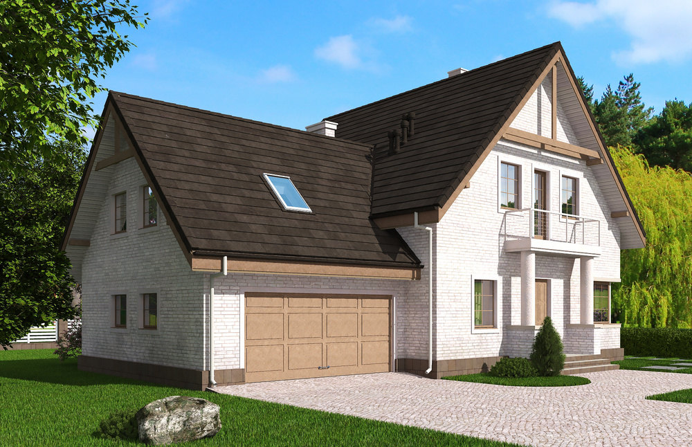 Проект Rg5460 - Одноэтажный дом с мансардой и гаражом (208 м2, 10м x17м)  #1