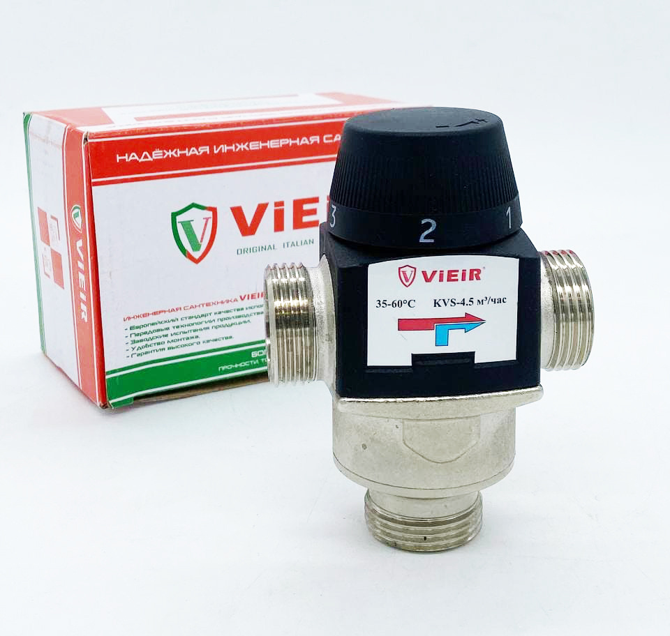 Трехходовой Термостатический смесительный клапан VIEIR 1", 35-60, 4,5 куб./час - смесительный клапан #1