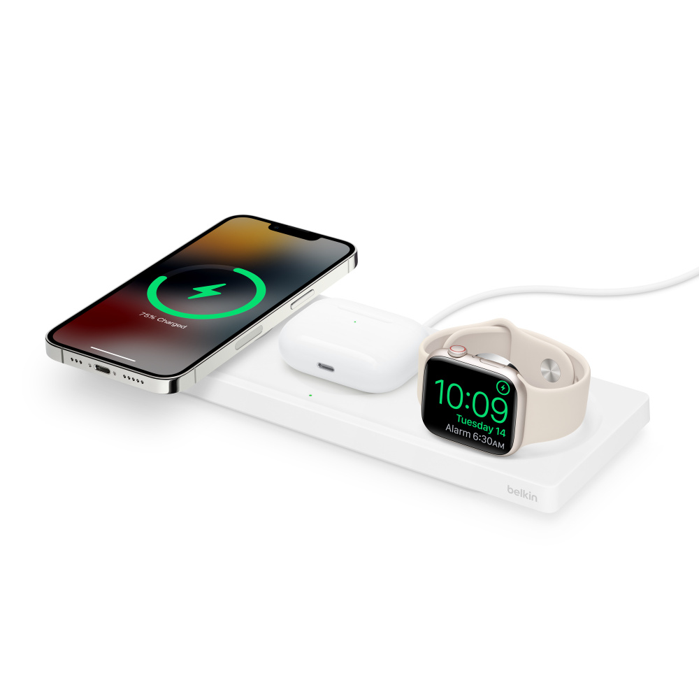 Зарядная станция для мобильных устройств Belkin BOOST CHARGE PRO 3-in-1 с  MagSafe, 40 Вт - купить по выгодной цене в интернет-магазине OZON  (490256269)