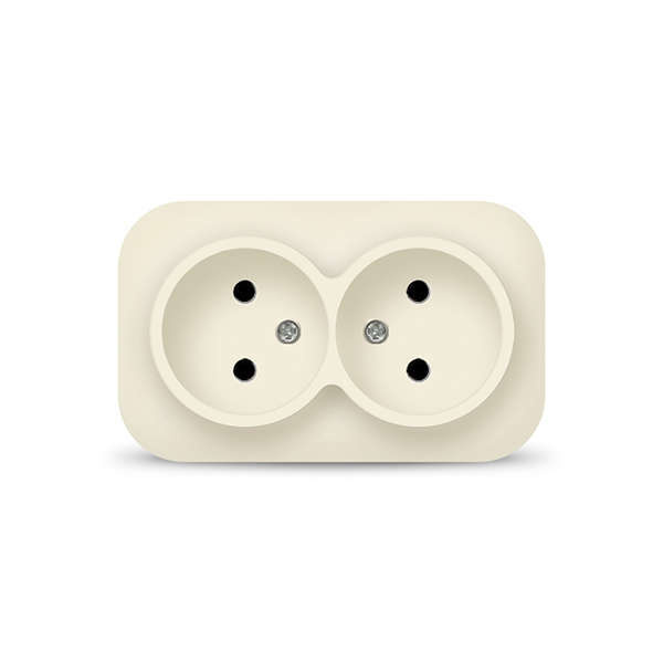 Розетка 2-м ОП 10А IP20 без заземл. сл. кость IONICH 1427 - купить по ...