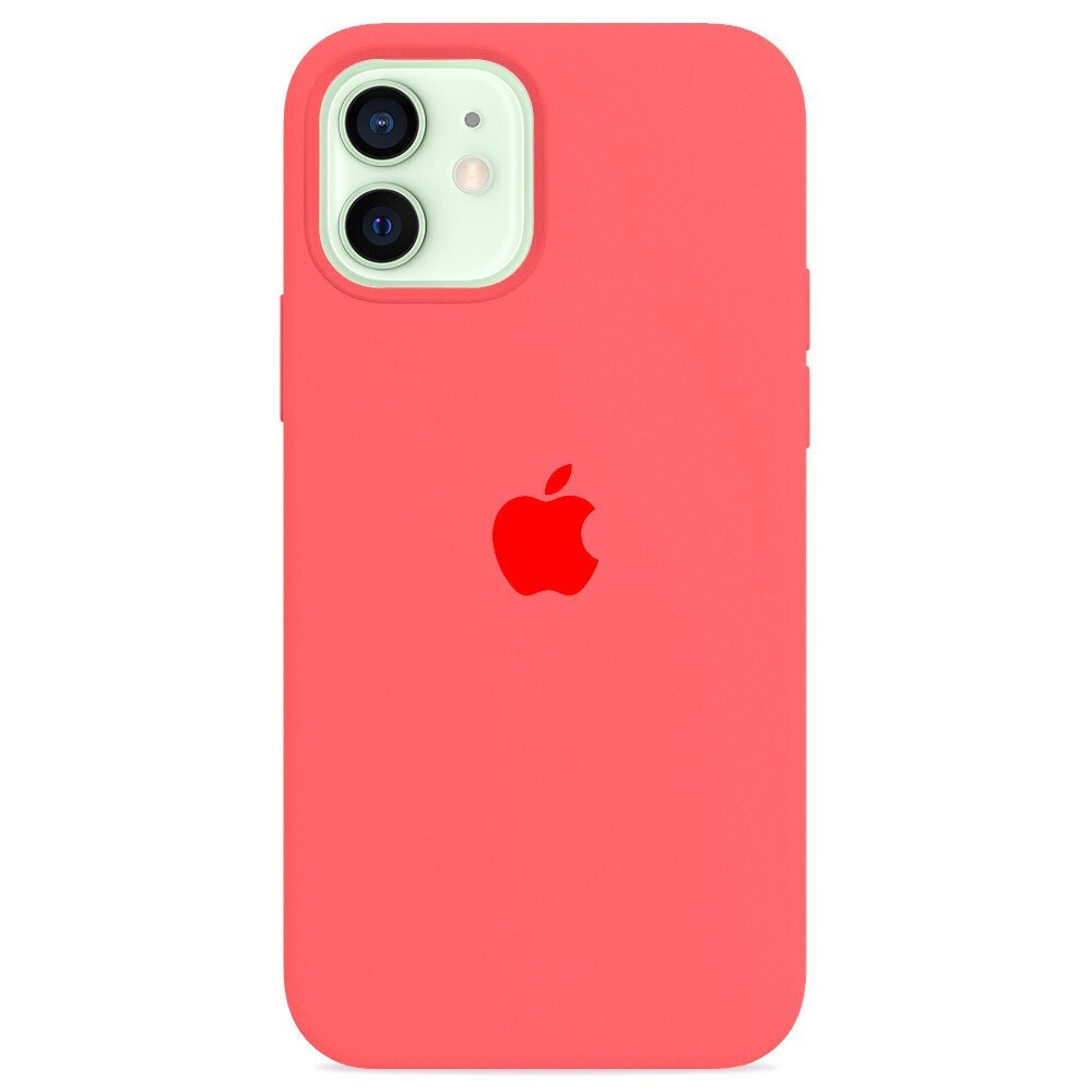 Силиконовый чехол для смартфона Silicone Case на iPhone 12 / Айфон 12 с  логотипом, коралловый - купить с доставкой по выгодным ценам в  интернет-магазине OZON (260894302)