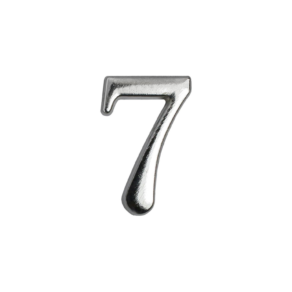 Цифра дверная металлическая на клеевой основе Аллюр "7" хром / Цифра на дверь  #1