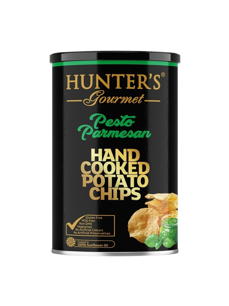 Чипсы картофельные Hunter s Gourmet (Песто Пармезан) 150г, банка #1