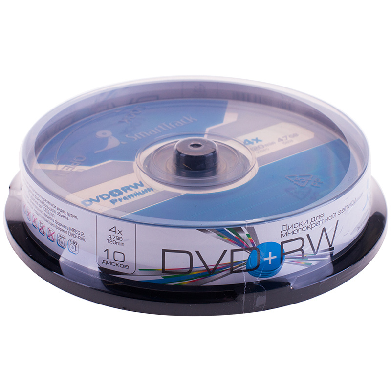 Диск DVD+RW 4.7Gb Smart Track 4x Cake Box (10шт) #1