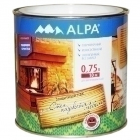 Лак акриловый ALPA для стен, мебели и паркет полуматовый (0,75л)  #1