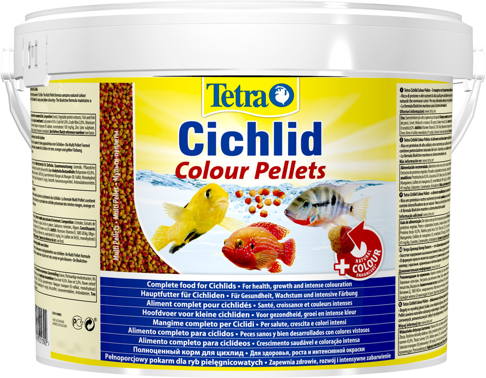 Tetra Cichlid Colour Pellets корм для всех видов цихлид для улучшения окраса (ведро), 10 л  #1