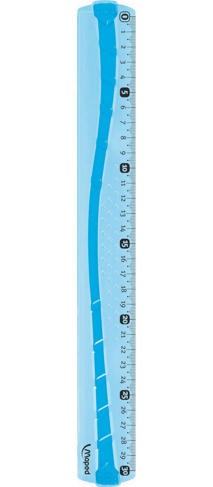 Линейка MAPED FLEX 30см с резиновой вставкой, неломающаяся, высококачественная градуировка, голубой  #1
