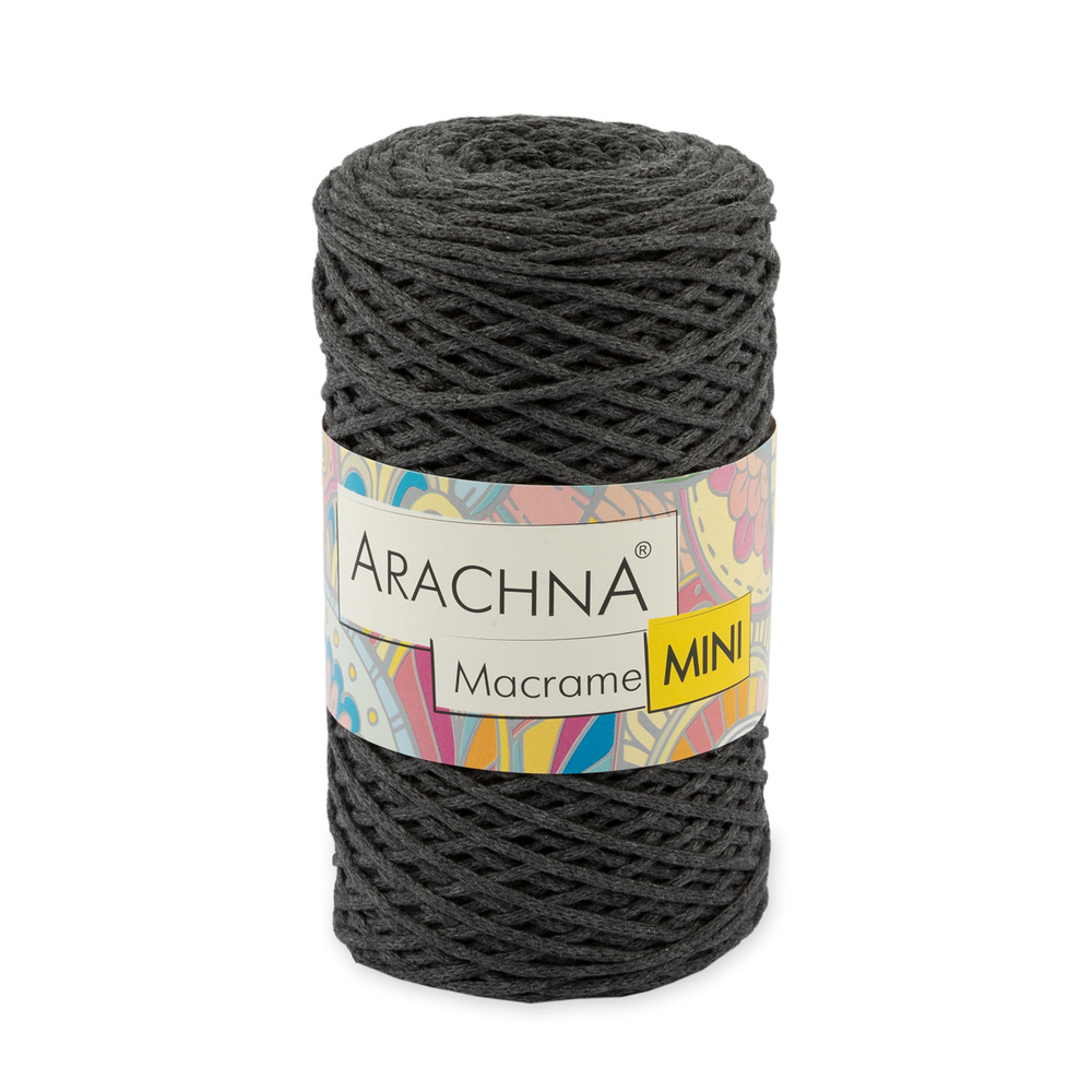 Пряжа Arachna "Macrame Mini" 80% хлопок, 20% полиэстер 4 шт. х 250 г 200 м №43 т.серый  #1