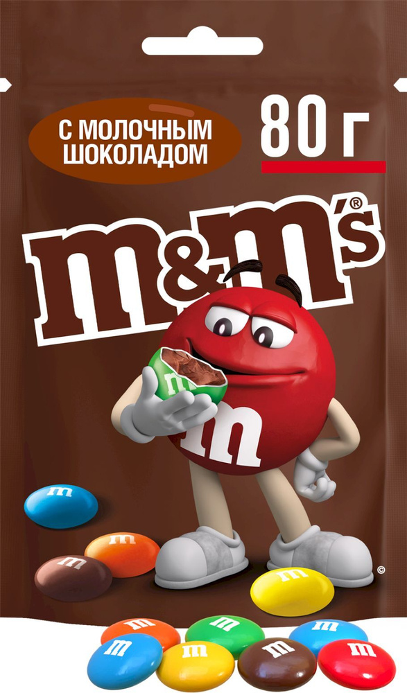 Конфеты драже M&M's c молочным шоколадом, 80 г #1