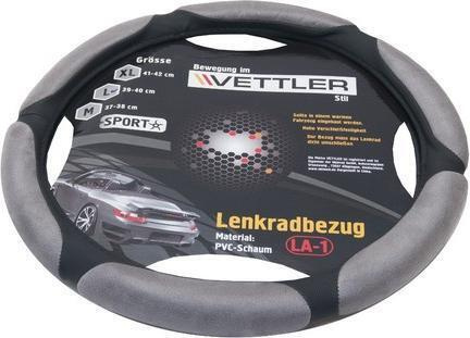 Оплетка на руль Vеttler Sport LLA1grey с 6 подушками серый PVC L 39-40см для ВАЗ 2101, 2102, 2103, 2104, #1
