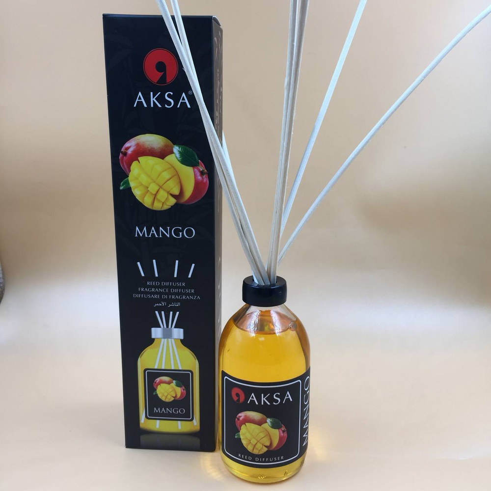 Aksa Reed Diffuser Mango/ Тростниковый диффузор для дома и офиса Манго, 90мл