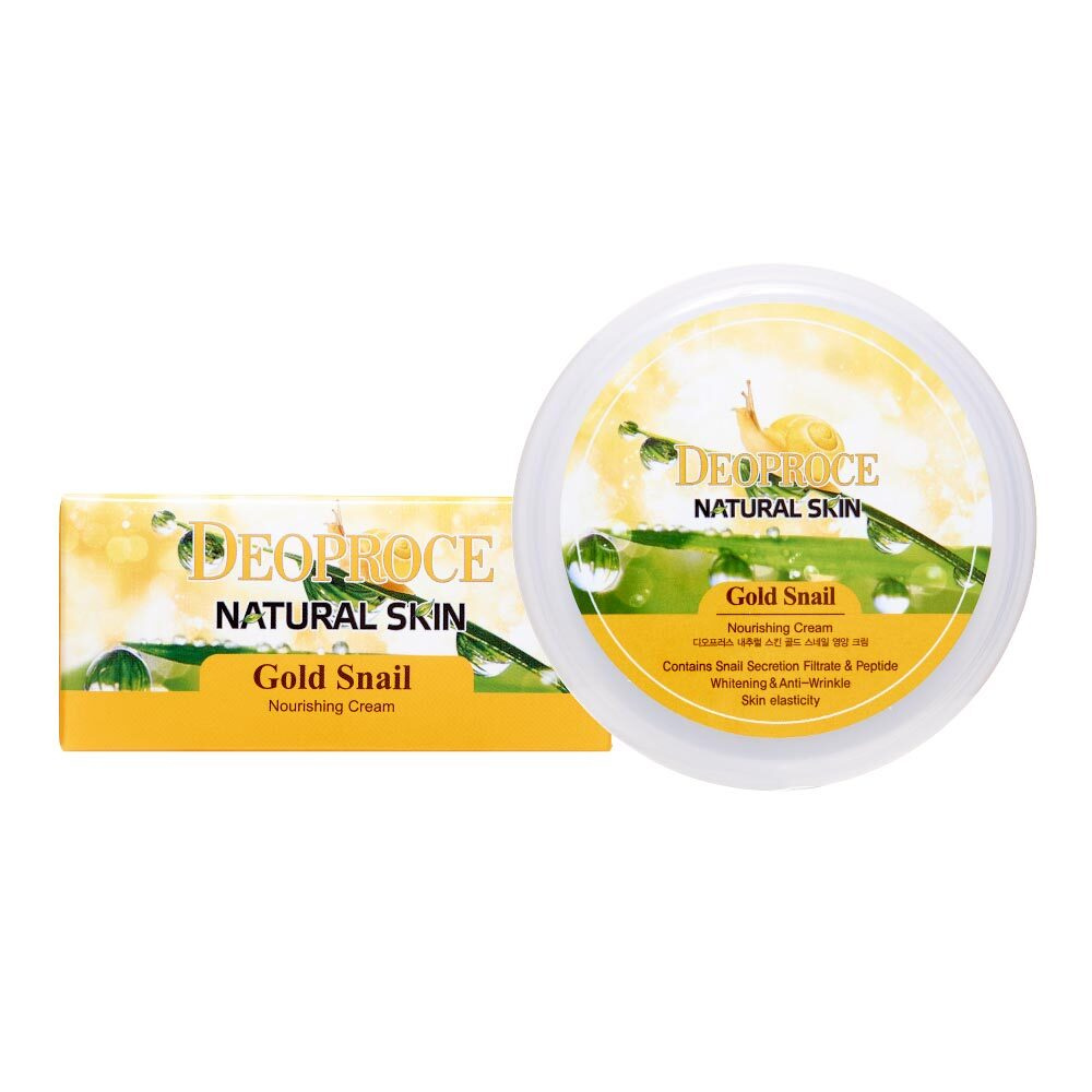 Питательный крем для лица, шеи и тела с золотом и муцином улитки DEOPROCE NATURAL SKIN GOLD SNAIL NOURISHING #1