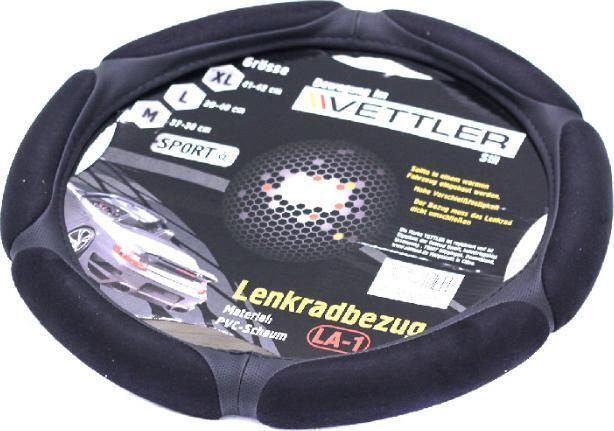 Оплетка на руль Vеttler Sport SLA1black с 6 подушками черный PVC S 35-36см для спорт руля  #1