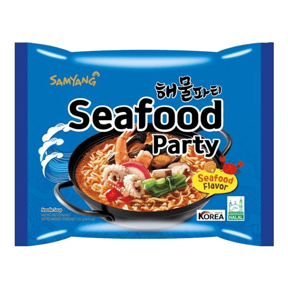Лапша быстрого приготовления со вкусом морепродуктов Samyang Seafood Party 125 г  #1