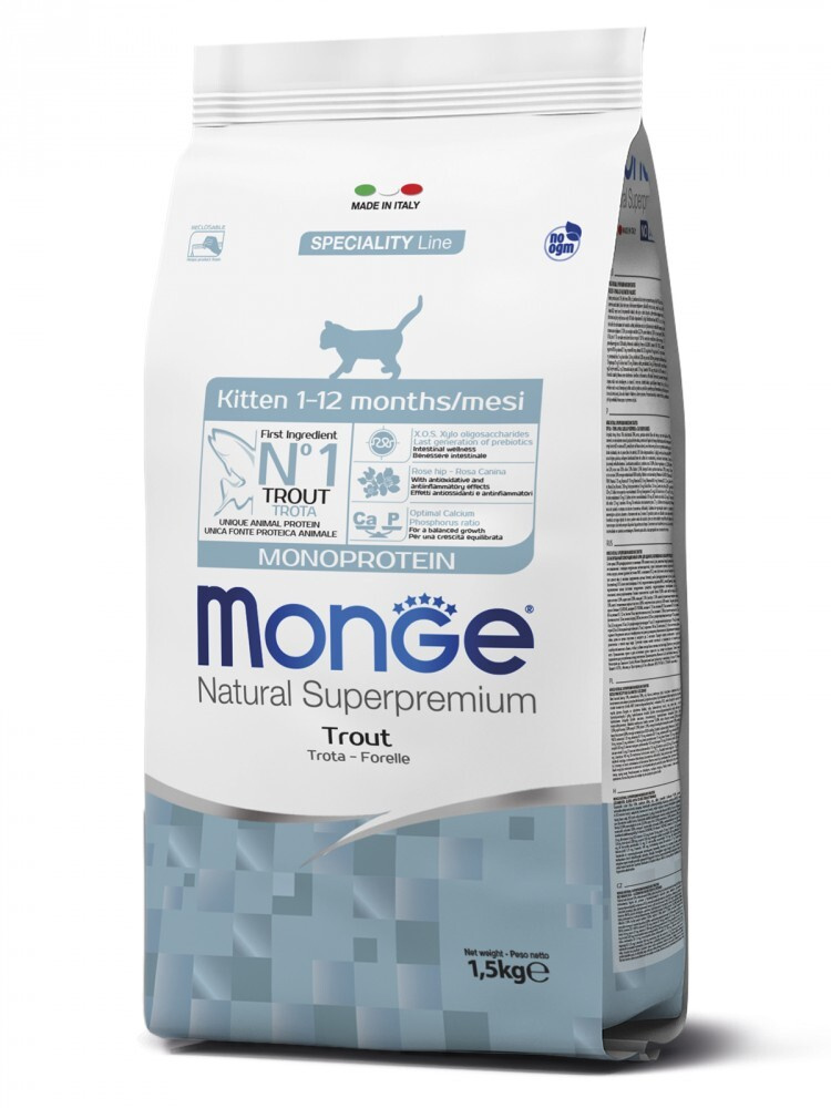 Monge Cat Monoprotein корм для котят с форелью 10 кг - купить с ...