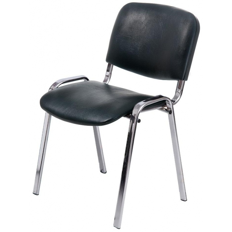 Офисный стул Easy Chair Rio, "Изо", хром кожзам черный V-14/PV-1 ...