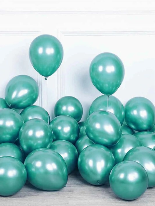 Воздушные шары 10 шт / Зеленый, Хром / 30 см #1