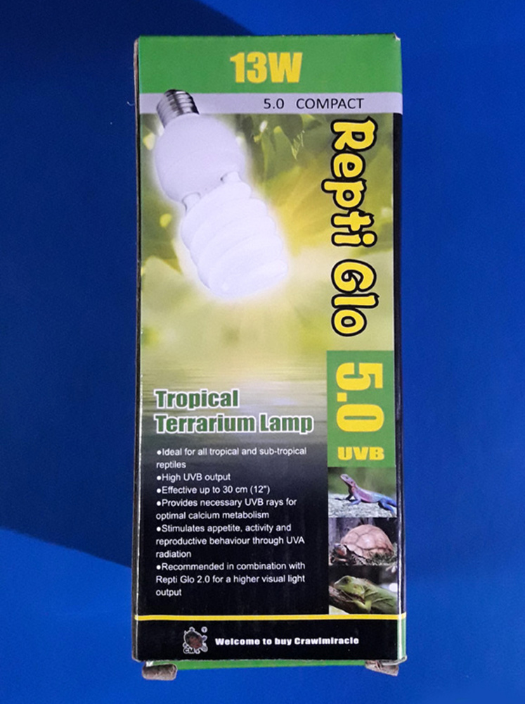 CrawlMiracle Repti Glo Terrarium Lamp UVB 5.0 Compact 13W - УФ лампа для тропических рептилий и водных #1