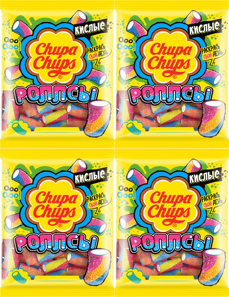 Мармелад Chupa Chups Роллсы жевательный, комплект: 4 упаковки по 70 г  #1