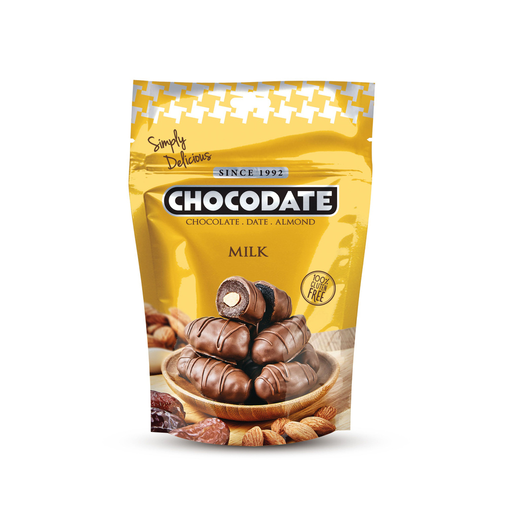 Финики с миндалем в молочном шоколаде без глютена Chocodate 100 грамм  #1