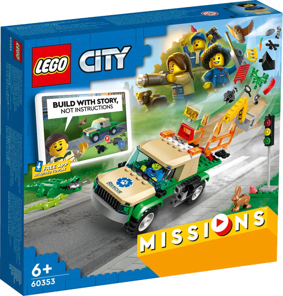 Конструктор LEGO City Миссия по спасению дикой природы, 246 деталей, 6+,  60353