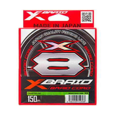 Шнур YGK X-Braid Braid Cord X8 150m Chartreuse #0.5, 0.117мм, 12lb, 5.4кг #1