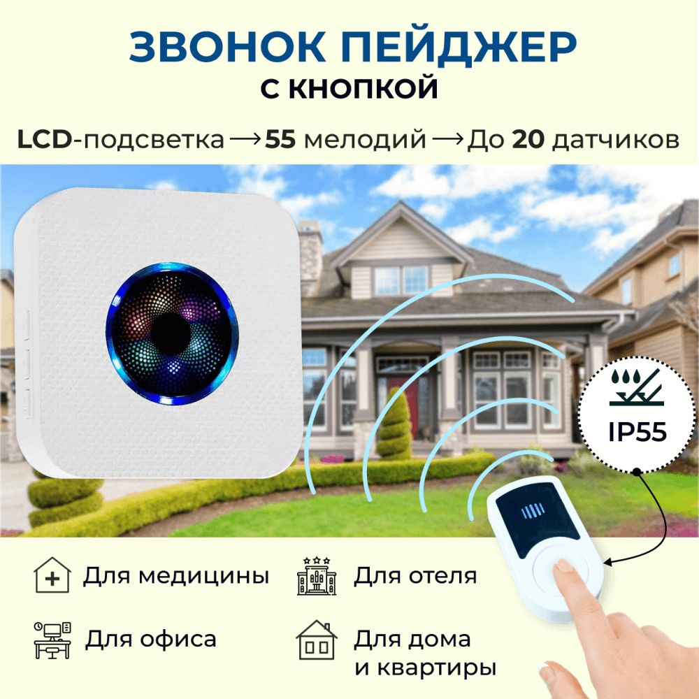 Кнопка для беспроводного звонка Elektrostandard DBB01WL белый. Официальный сайт.