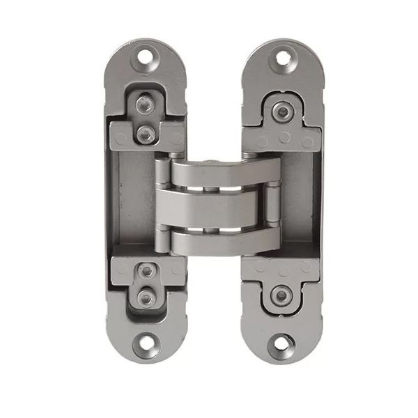 Петля скрытая, универсальная, 3D, 120x30 мм, 60 кг, цвет серебристый с ...