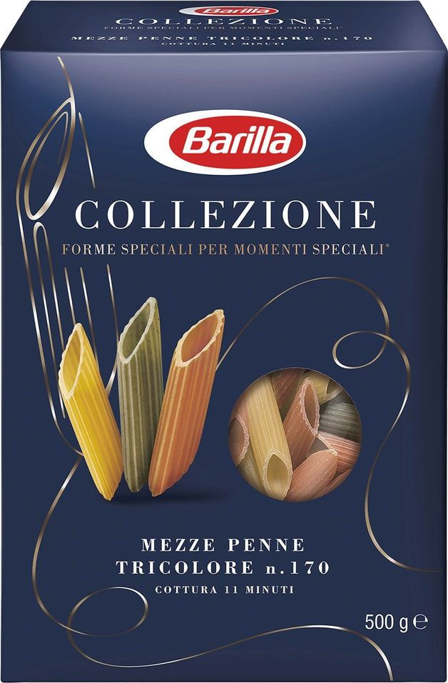 Макароны Barilla Collezione Mezze Penne Tricolore 500г - купить с ...