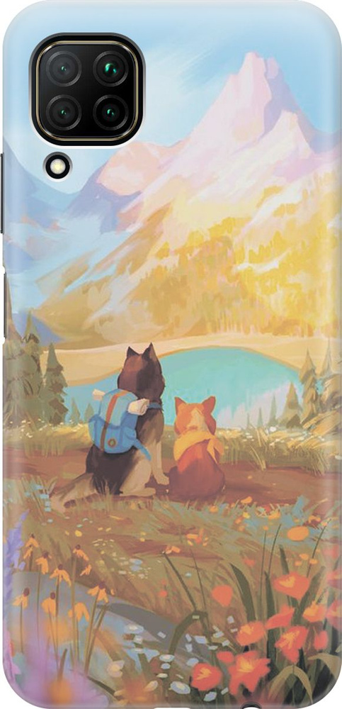 Силиконовый чехол Собаки путешественники на Huawei P40 Lite / Хуавей ...