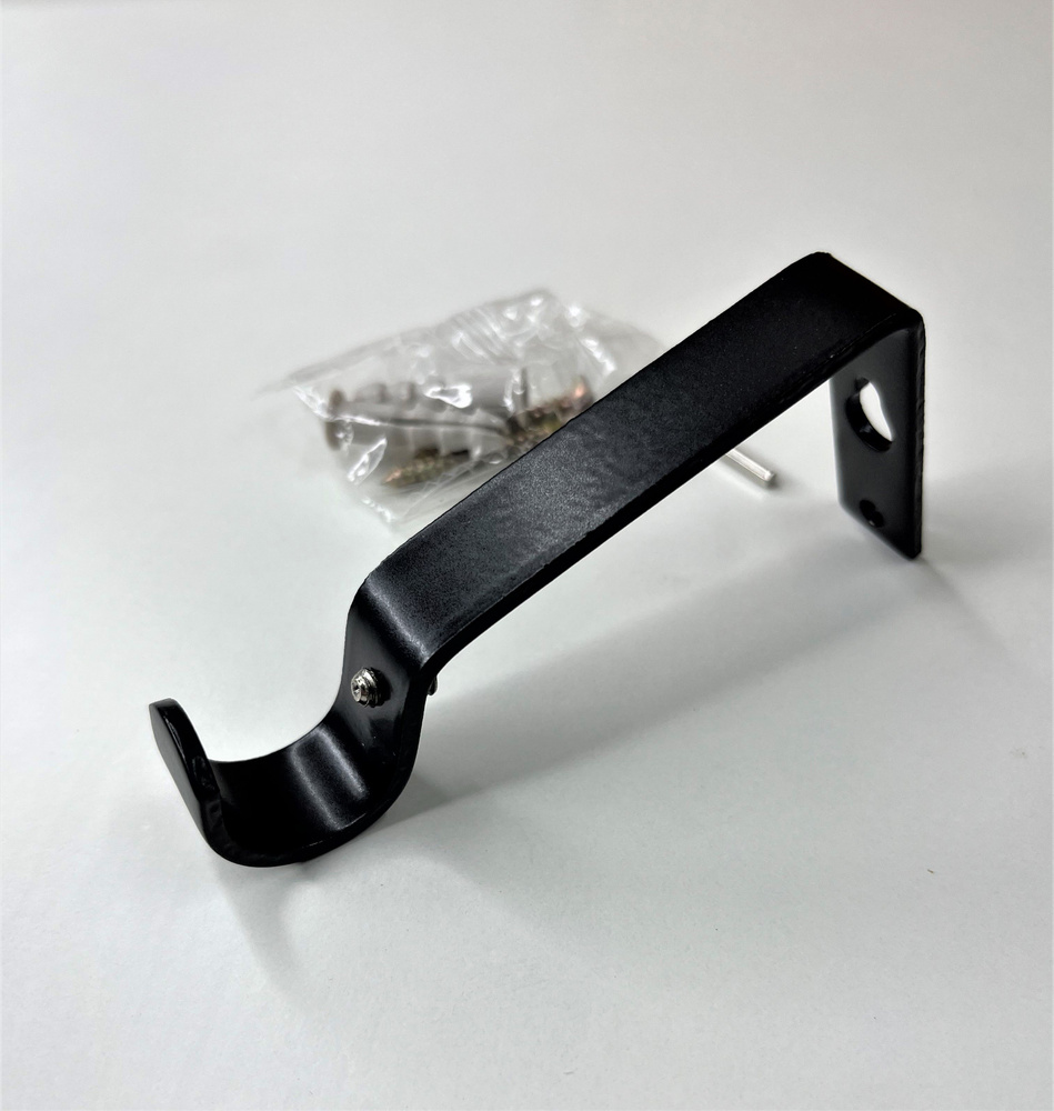 Кронштейн для карниза металл 1 ряд (плоский) 16-20 д, черный матовый, 9 ...