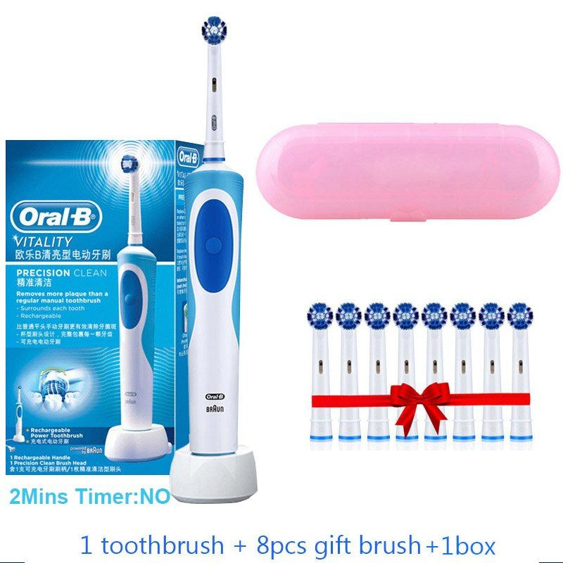 Oral-B Электрическая зубная щетка 1 зубная щетка 1 коробка 8 подарочных насадок, голубой, белый  #1