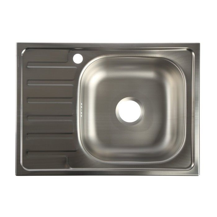 Мойка кухонная "Владикс", врезная, с сифоном, 66х48 см, правая, нержавеющая сталь 0.6 мм  #1