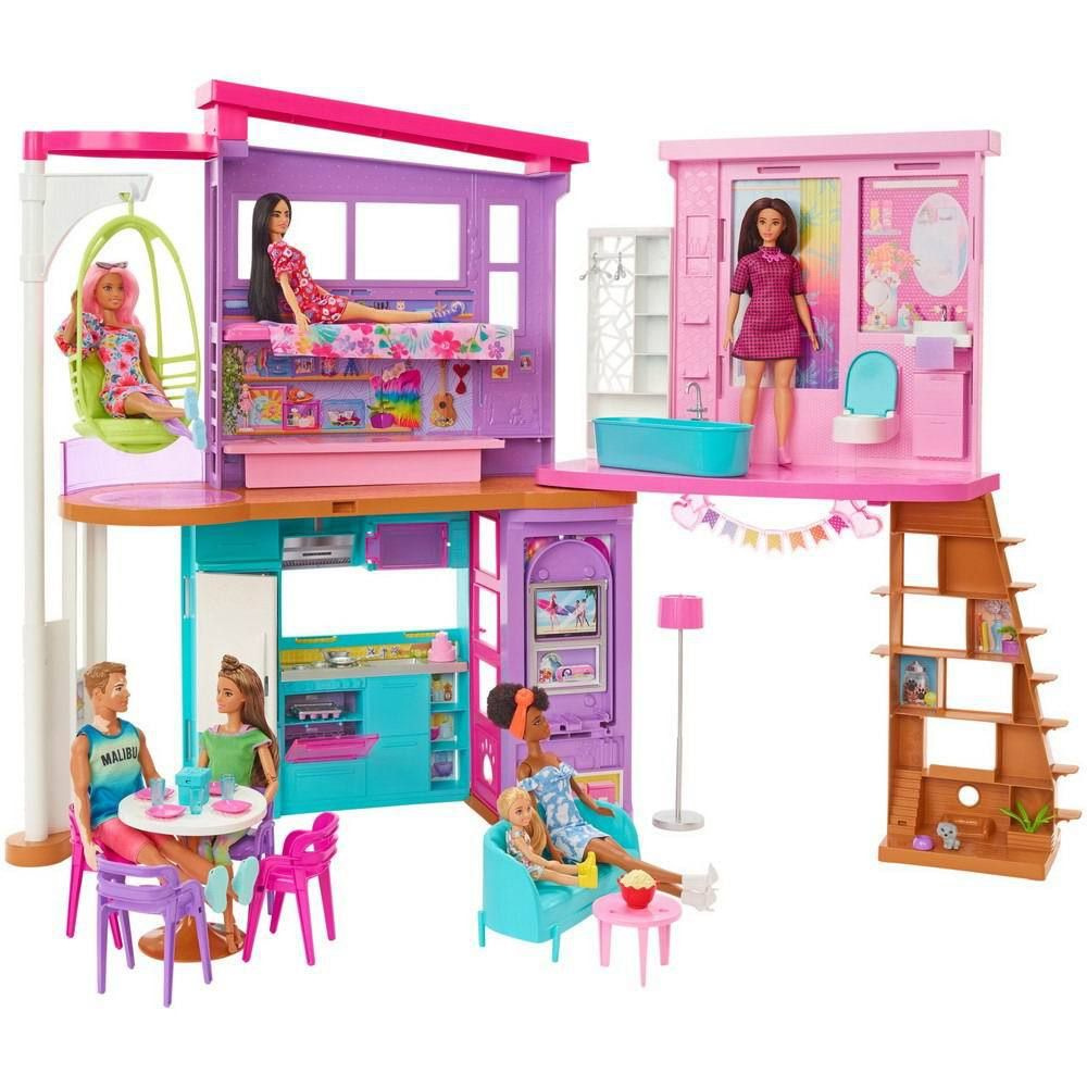 Дом для кукол Mattel Barbie Малибу - купить с доставкой по выгодным ценам в  интернет-магазине OZON (1331066381)