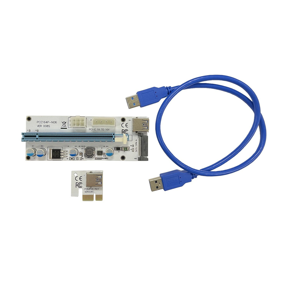 Кабель PCI-E Райзер Riser SATA ver. 008S 1X 16X - купить по низкой цене ...