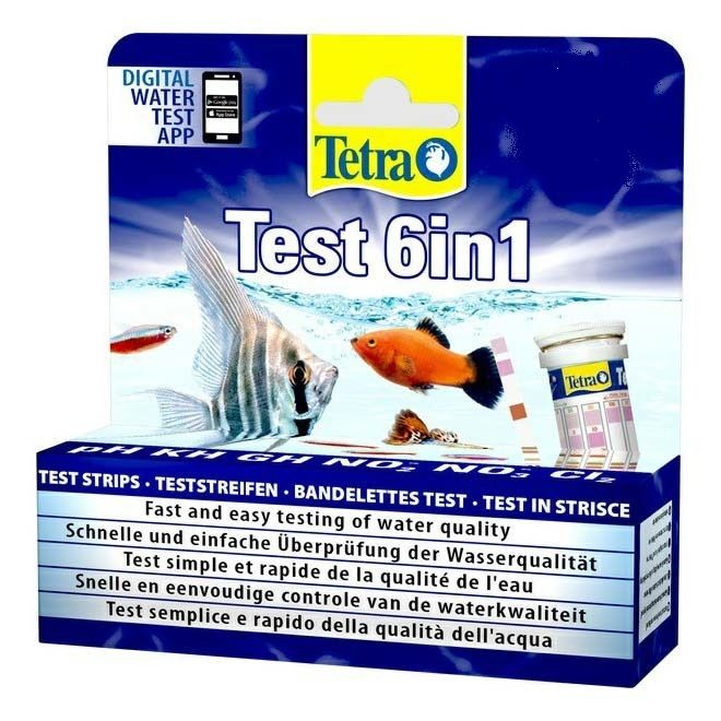 Тест Tetra 6 в 1 GH/kH/NO2/NO3/pH/CL2 полоски для пресной воды 25шт #1