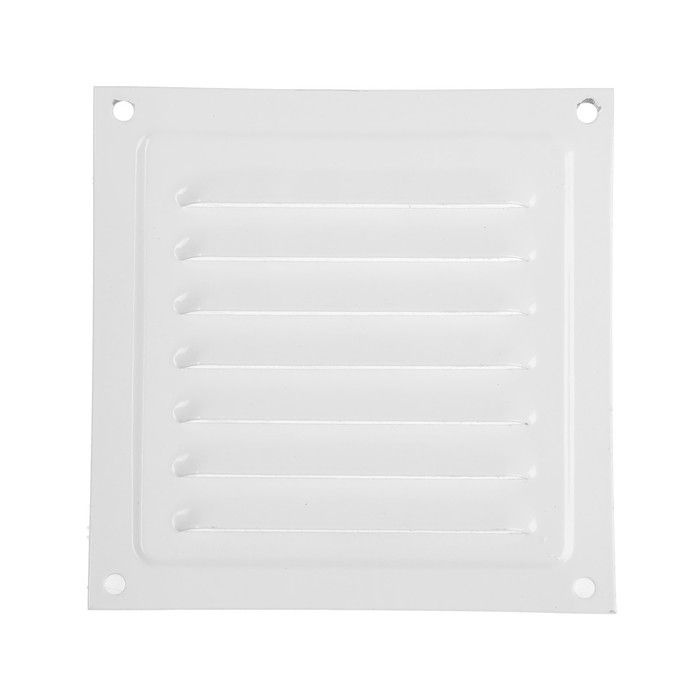 Решетка вентиляционная "КосмоВент" РМ1212, 125 х 125 мм, с сеткой, металлическая, белая  #1