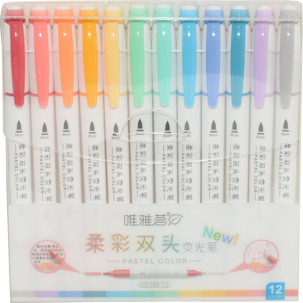Набор маркеров текстовыделителей TenFon 12 шт. 12 пастельных цветов .