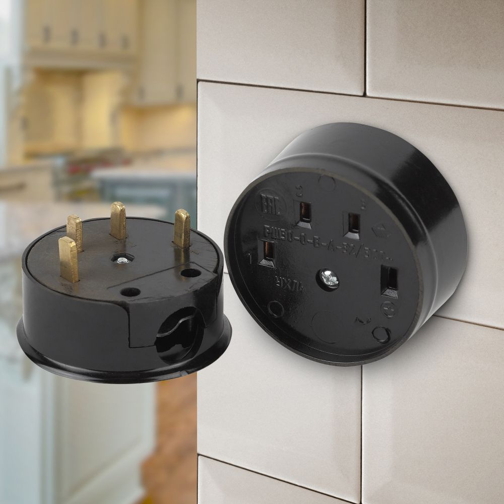 Соединитель электрический Intro 9-804-06 32А-380В, ОУ, карболит ...