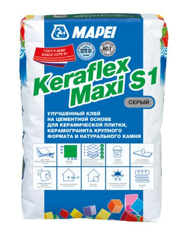 Mapei Keraflex Maxi S1/Мапей Керафлекс Макси С1, 25 кг,Серый,клей для керамической плитки и камня  #1