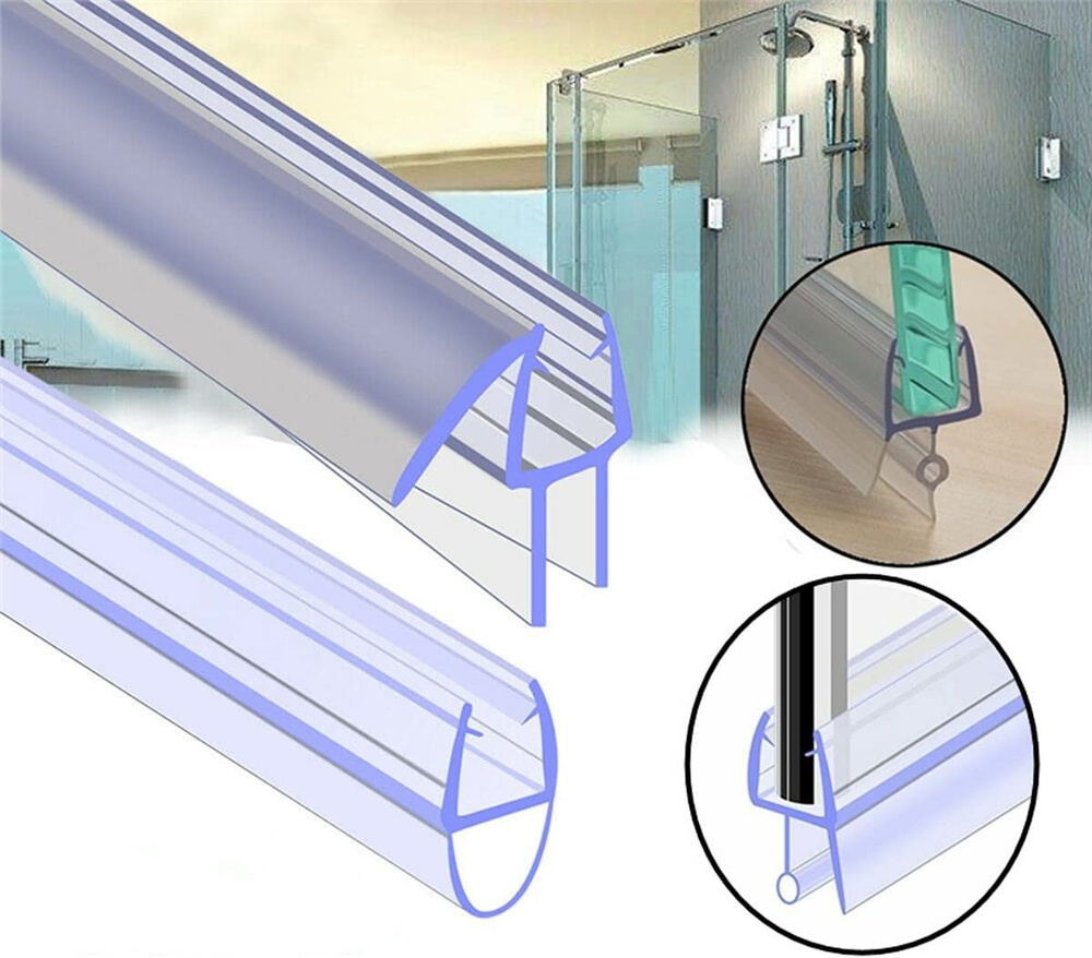 Комплект: Нижний уплотнительный порог для двери душевой кабины длина 1 метр и Акриловый широкий порожек #1