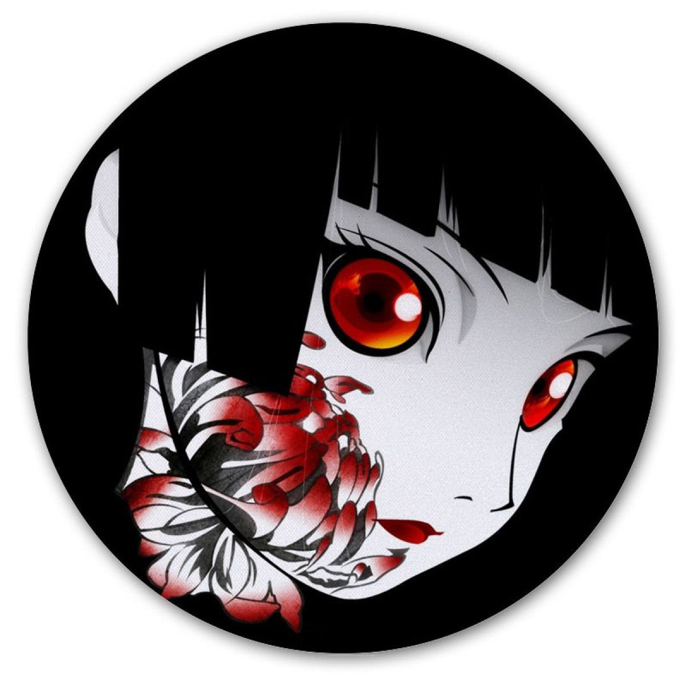 Коврик для мышки круглый Jigoku Shoujo Ai Enma red flower - купить с ...